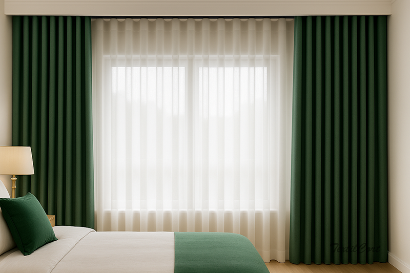 Doble cortina visillo y decorativa onda perfecta 1 textilcort