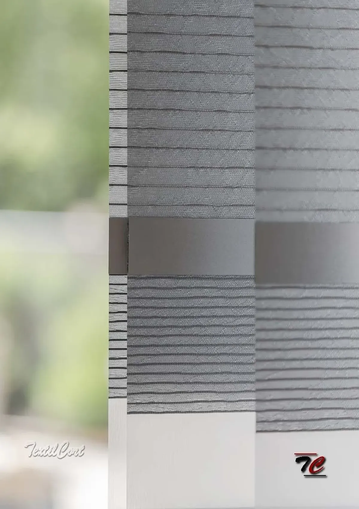 Detalle de seccion de cortina vertical topping