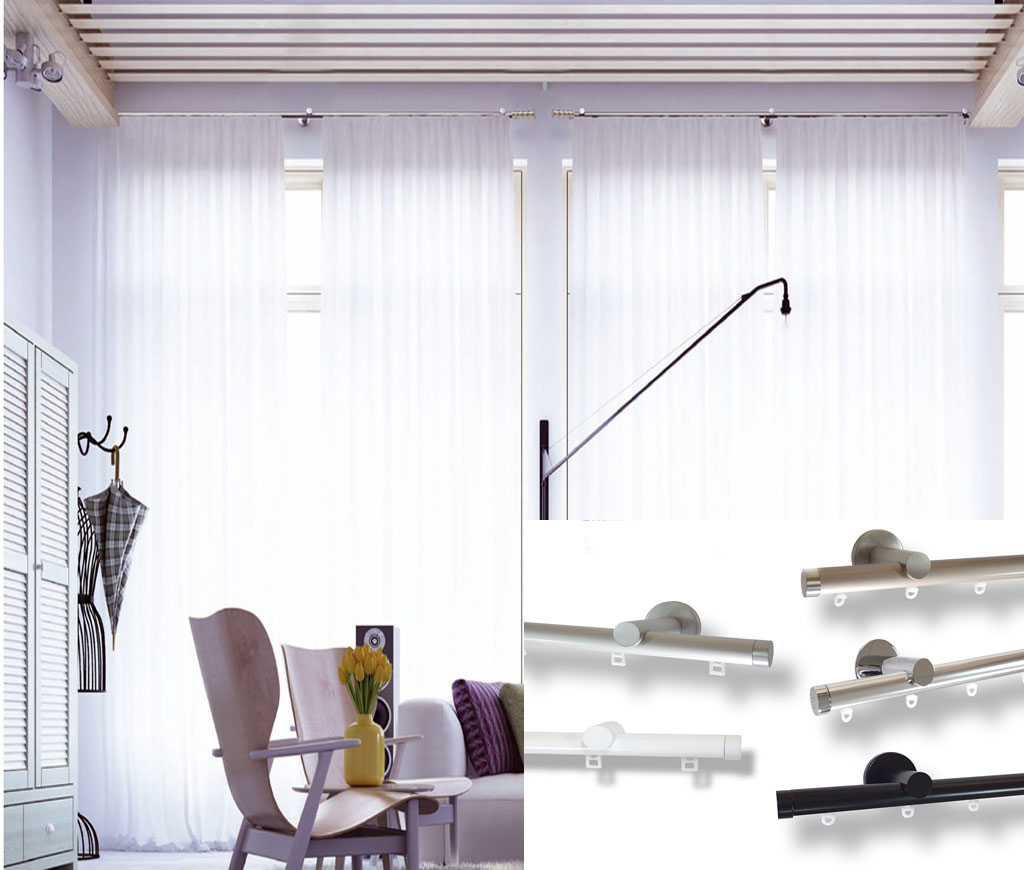 Sistema riel de cortinas decorativo de 20