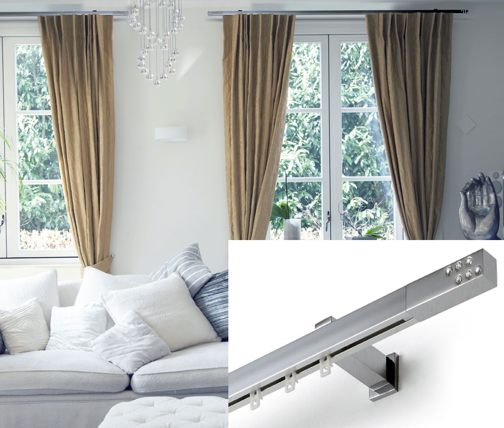 Sistema riel de cortinas decorativo de 20x20