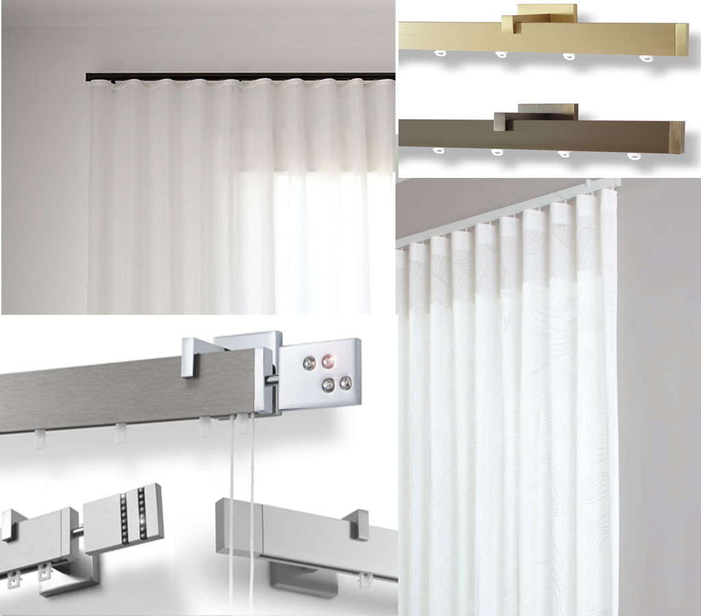 Sistema riel de cortinas decorativo 40x13